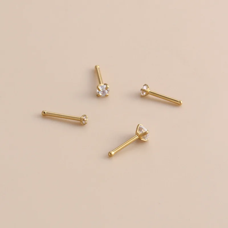 12 Pezzi Bianco Drto Borchie Per Naso , Curvo Borchie Per Naso - Foto 8