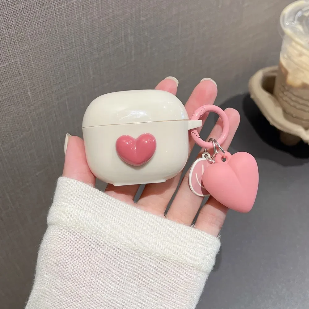 Luxury Retro 3D Love Heart Bear Earphone Case with Bracelet Keychain