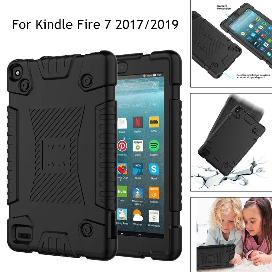 Per Amazon Kindle Fire 7 2019 2017 Molle Della Cassa Del Silicone Antiurto Tablet Borsette Per Il Nuovo Kindle Fire 7 9Th Generazione 2019 Copertura