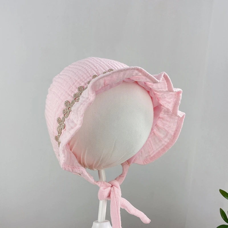 Summer Newborn Baby Hat Cute Lace Flower Thin Sun Hat Toddler Princess Baby Girl Bonnet Newborn Beanie Caps Photography Props cheap baby accessories	 Baby Accessories