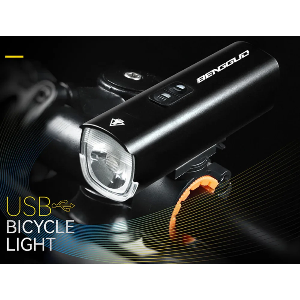 Luces para bicicleta de montaña, de aleación de aluminio de alto brillo, impermeables, para ciclismo nocturno al aire libre, con carga USB._voghion.com