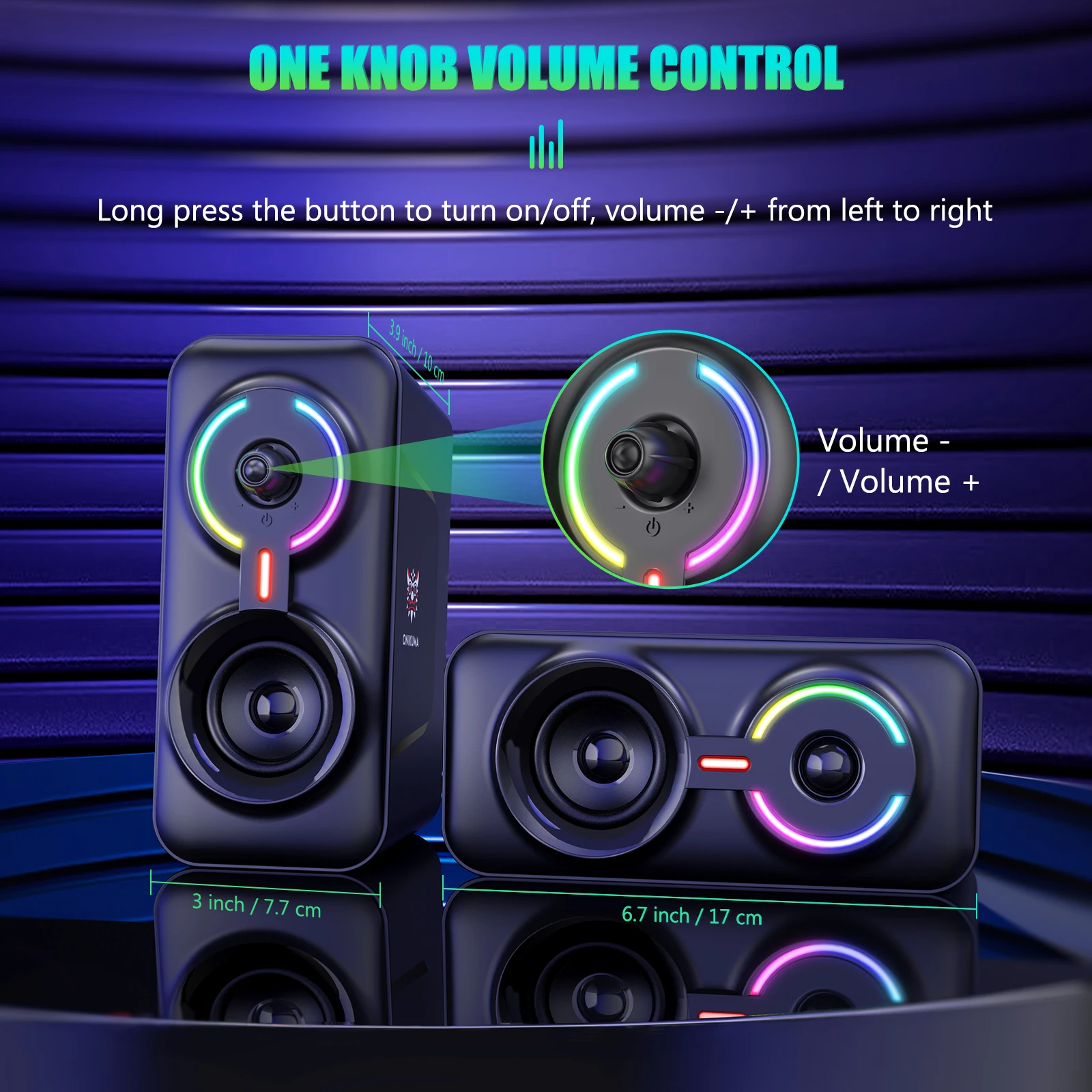 ONIKUMA L6 Bluetooth-compatible Speaker Inside Microphone RGB Portable Wireless Sound Box Home Theater Soundbar