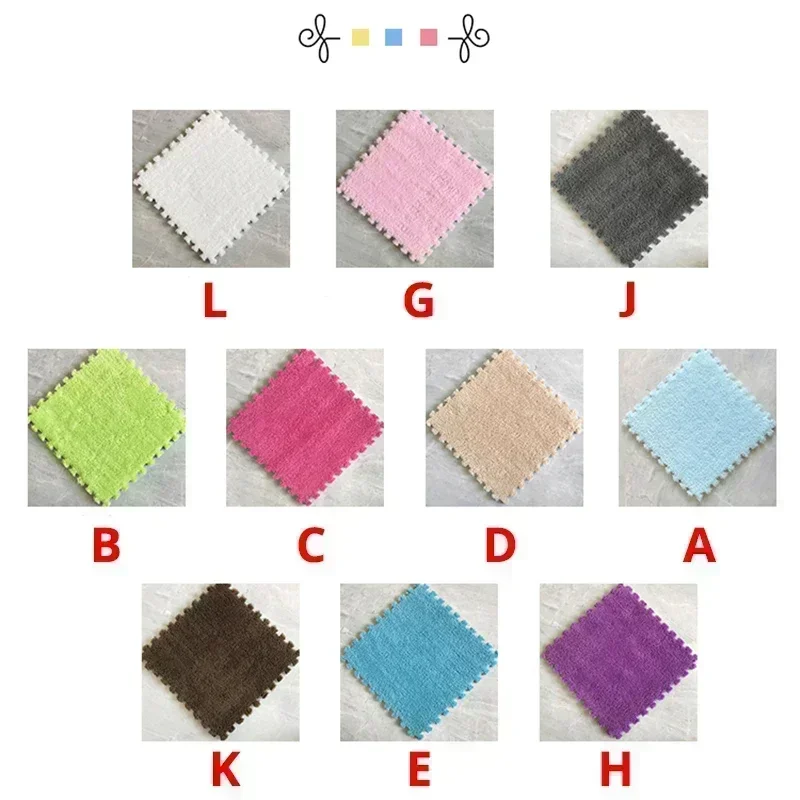 Weiche Plüschschaum-Puzzlematte, Teppich, Fliesen für Wohnzimmer, Schlafzimmer, Baby-Spielbereich, rutschfester, ineinandergreifender Bodenteppich, Baby-Spielmatte – Detail 1