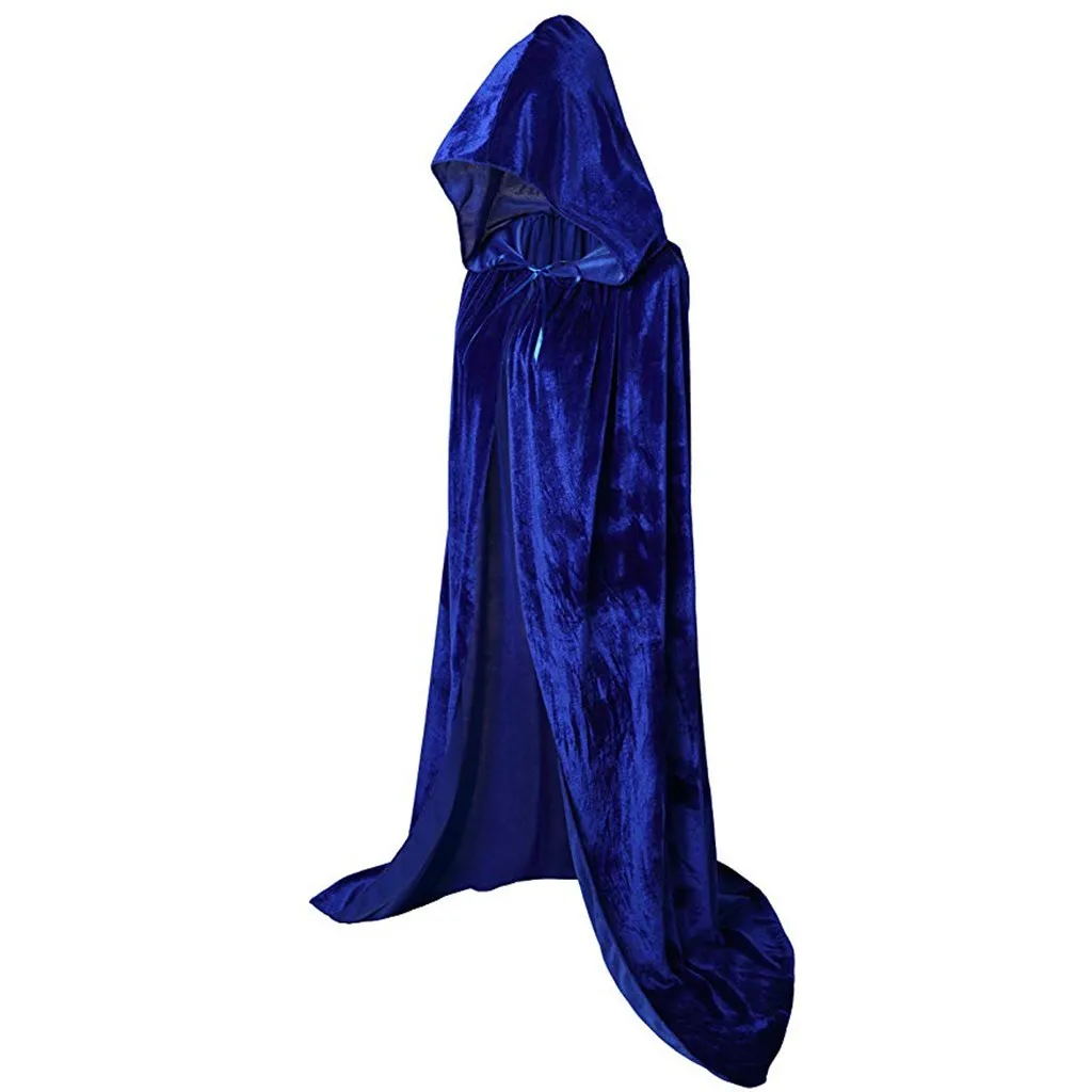 Halloween Cloaks Gothic Hooded Cloak Adult Elf Witch Long Purim Carnival Capes Robe Larp Women Men Vampires Grim Reaper Party — detail image 4
