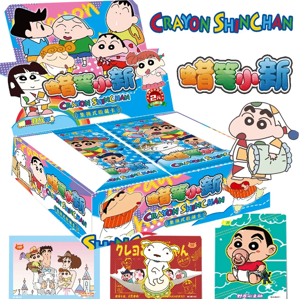 

Оригинальные коллекционные карточки Crayon Shin-chan для детей, редкая кавайная наружная игрушка, игральные карты, милые семейные праздничные подарки