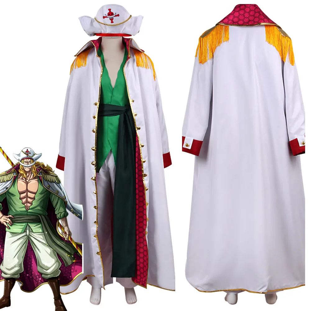 

White Beard Edward Newgate Cosplay Men Costume Anime One Piece Fantasia Man Halloween Party Clothes For Male Disguise Role Play