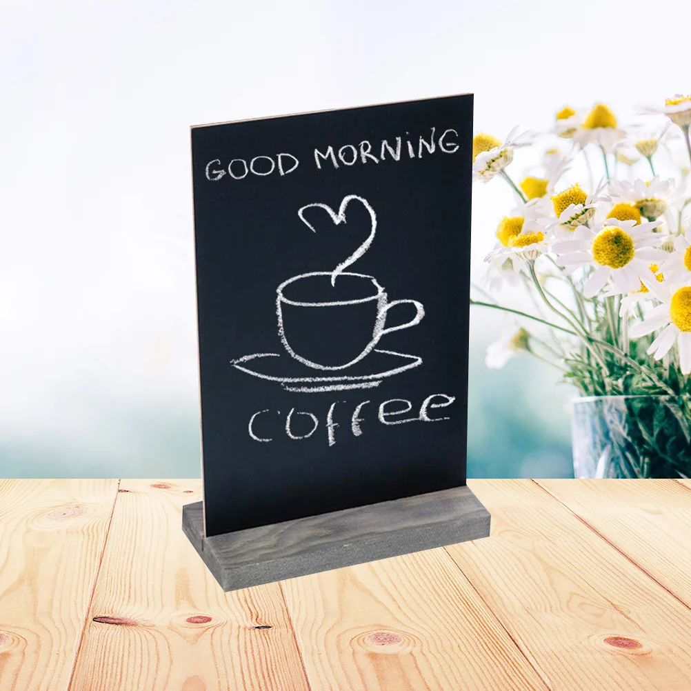 

Black Magnetic Chalkboard with Wooden Base for Weddings Restaurants and Home Decor