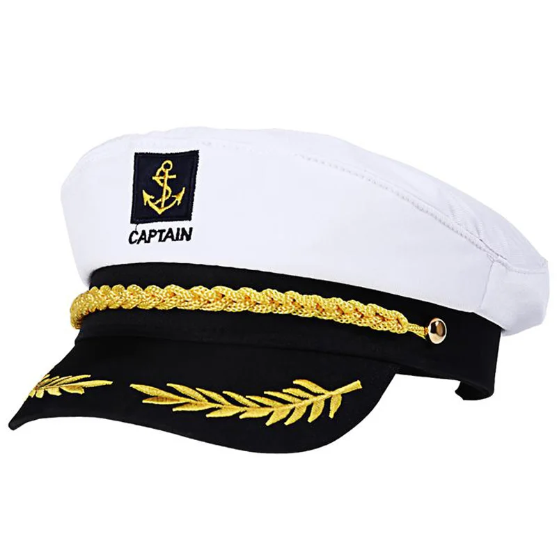 Yacht Captain Hat Adjustable Snapback White Yacht Navy Sailor Hats Navy Marine Boating