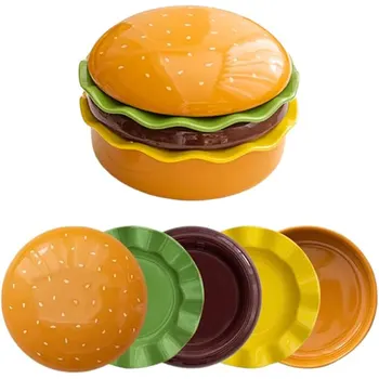Versatile Stackable Hamburger Plate Set
