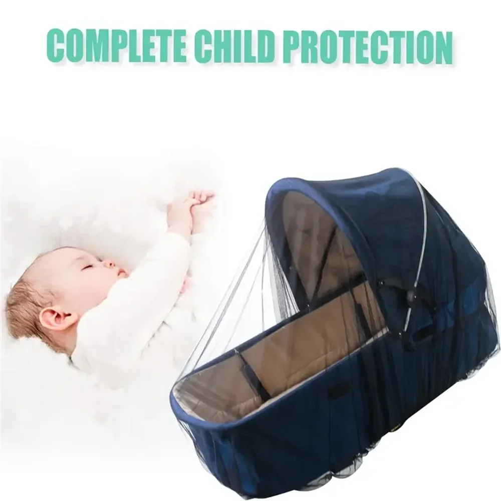Stroller Mosquito Net Portable Mini Crib Bug Net Washable Fine Mesh Cover with Elastic Edge for Stroller Bassinet