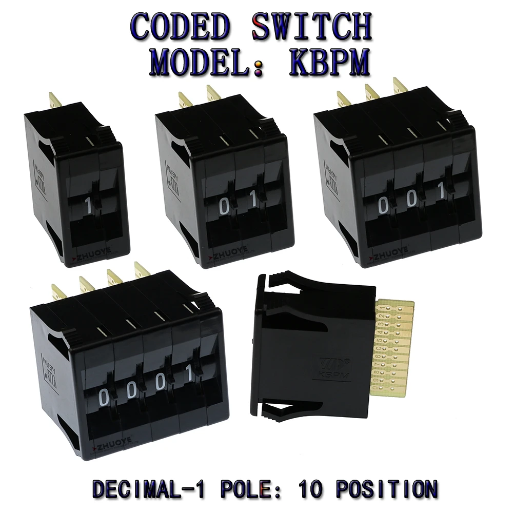 KBPM BCD 0-9 8421 coding switch 0-9 code toggle switch 1/2/3/4 digital 11/5 contacts