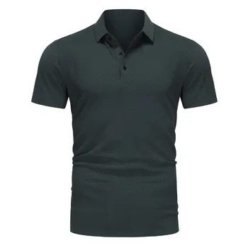 Upto EUR Sizes Tall Man Brand Top-Quality Men's Golf Shirt Lop-up Hollow Short-sleeved Polo Shirt SummerIce Silk Breathable Tee 2