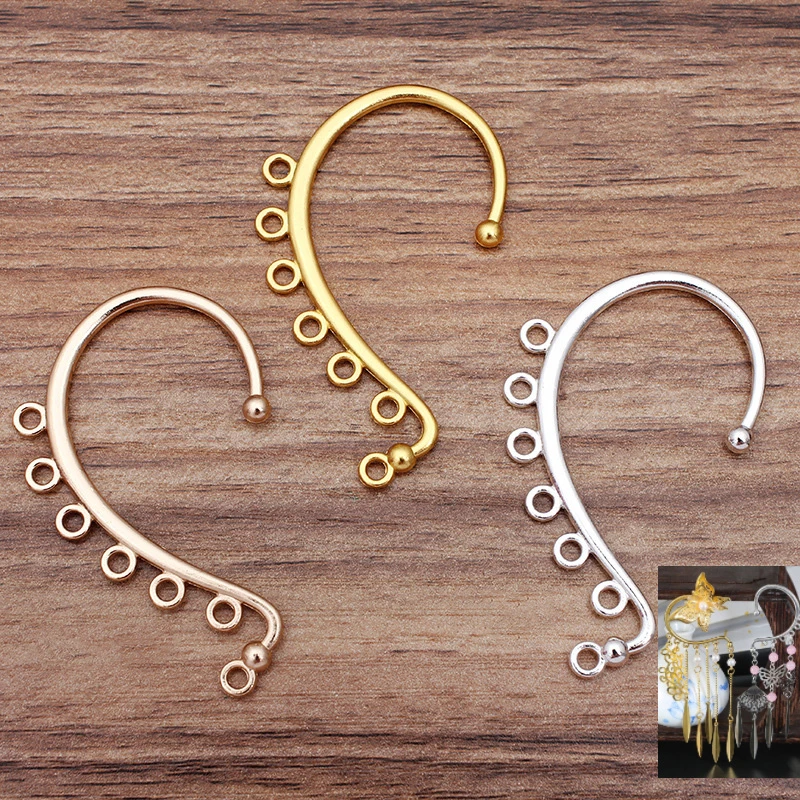 Pendientes de Metal con 7 agujeros para mujer, de Clip de aleación, adorno colgante para orejas, 30 piezas, 3,5 cm x 6cm| | - AliExpress