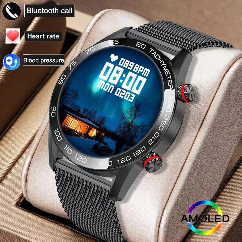 

100% AMOLED Smart Watch Men 2022 Bluetooth Call Body Temperature Sports Bracelet NFC Waterproof Men SmartWatch For IOS Android