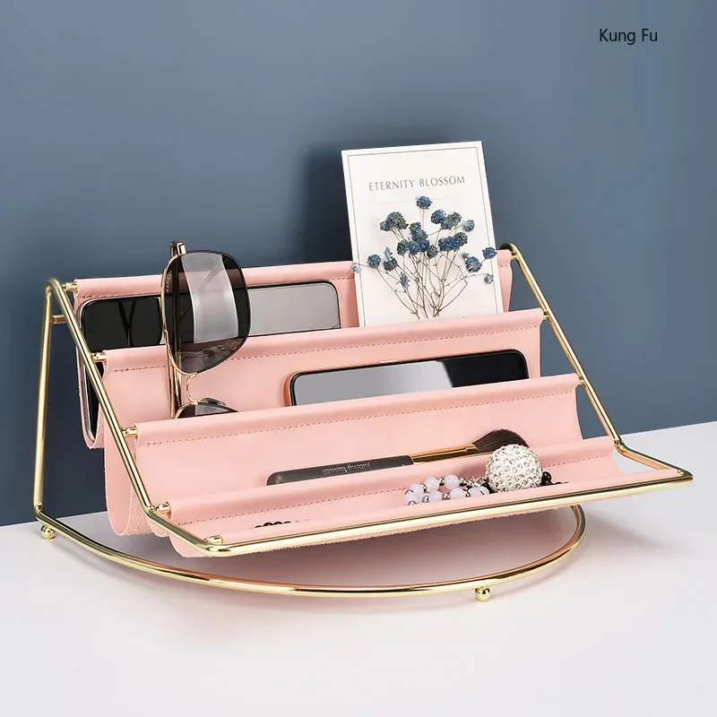 Office Furniture Metal Bookshelf Magazine Display Rack Desk Organizer Home Hold Interior Cosmetics Storage Rack