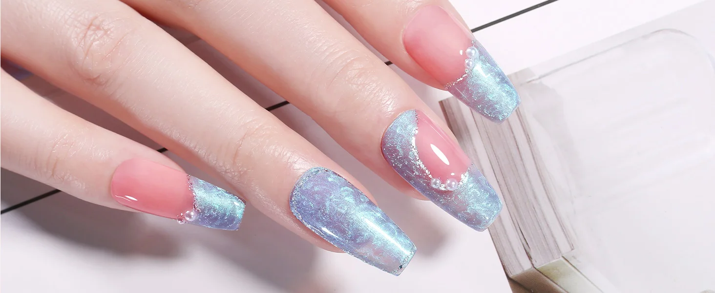 Description Picture 4 of itemBORN PRETTY Pearl White Blue Shell Thread Nail Gel Polish UV Soak Off Gel Varnish Glass Magnetic DIY Nail Art Gel For Manicure
