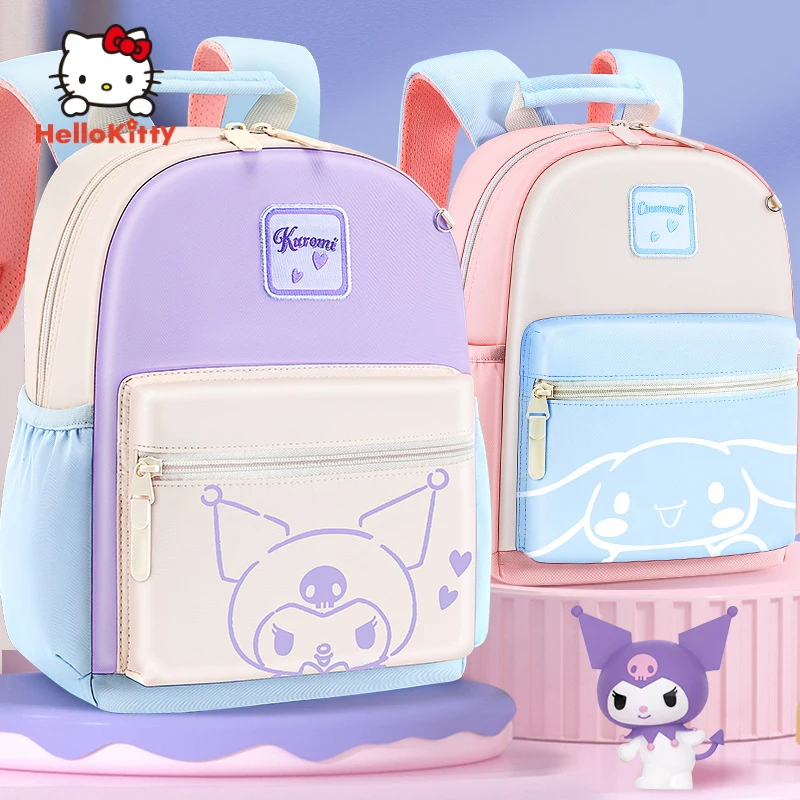 

New Kawaii Sanrio Kuromi Schoolbags Cinnamoroll Cartoon Cute Student Large Capacity Canvas Bag Books Stationery Toys Girls