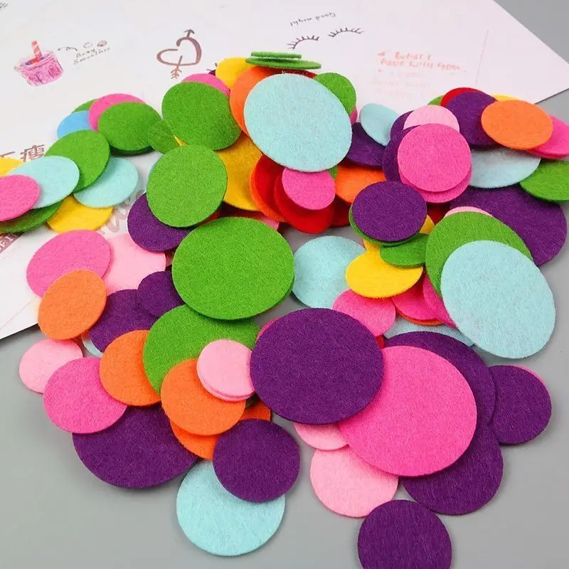 Craft Supplies Fabric Flowers 100pcs 2cm 2.5cm 3cm 4cm 5cm Non Woven Circle Pads Felt Fabric Round Patches Diy Accessories Handmade Flowers Crafts Material