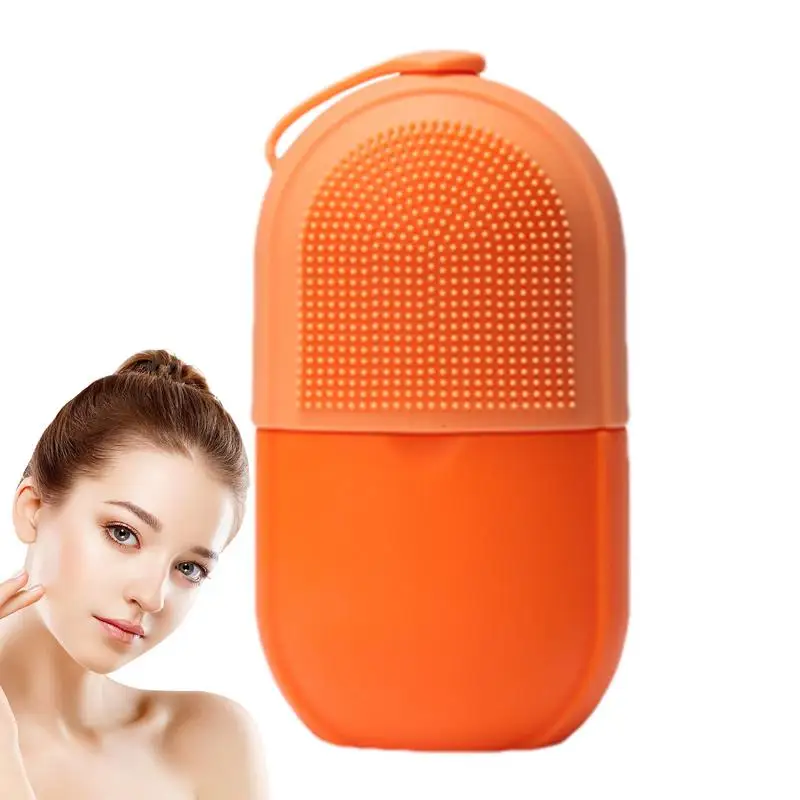 

Face Ice Mold Ice Roller For Face Women Cube Face Ice Roller Ice Facial Mold Cold Cool Silicone Brush Summer Massage For Women