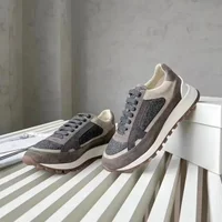 Italian Bcautumn/winter New Women's Shoes Thick Bottom Color Block Casual Shoes Fine Leather Strap Pearl Embellishment 2