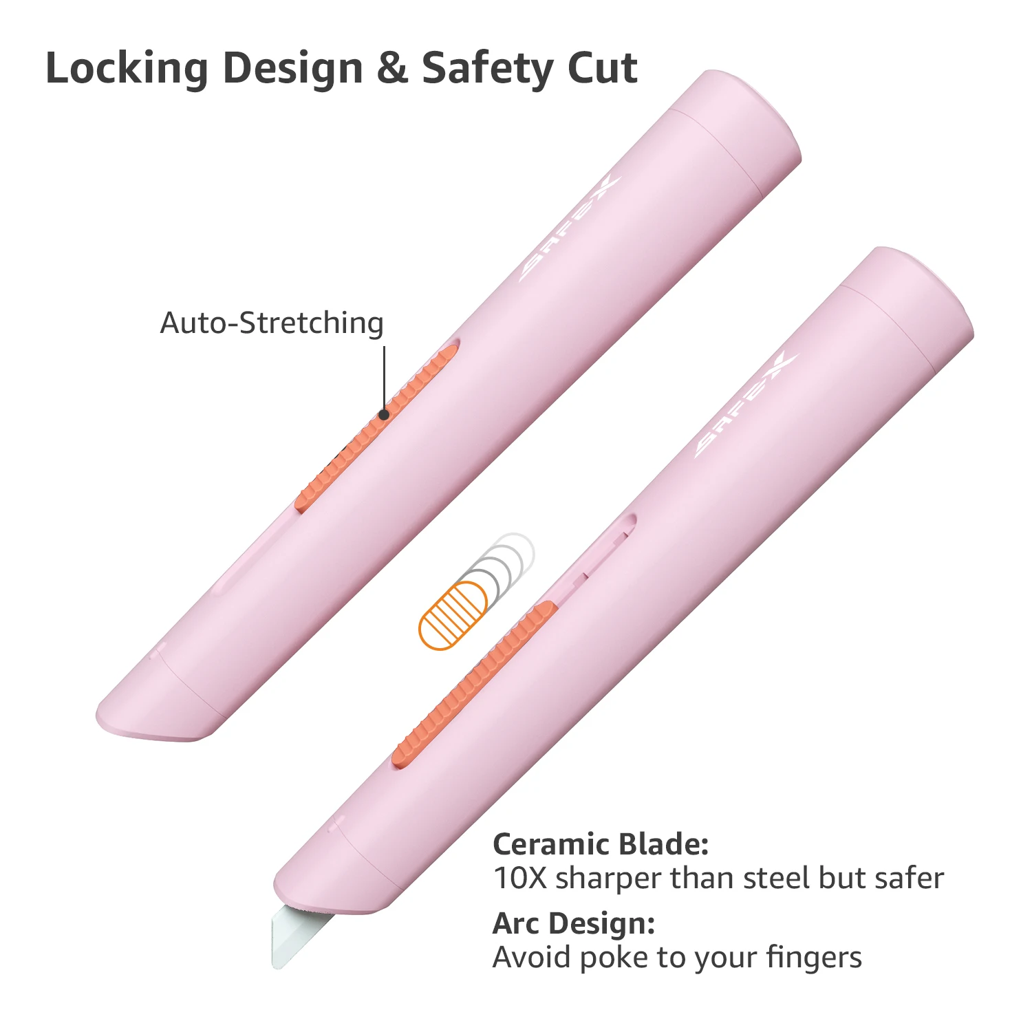 SafeX T102,Portable Unpacking Knife, Ceramic Blade, Paper Cutting Knife, Express Delivery Opening Packages