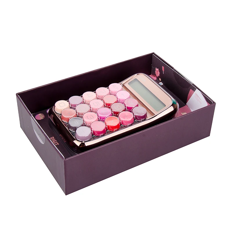 빈티지 감압 로즈 골드 계산기, 대형 디스플레이, 패셔너블한 기계식 키 스위치