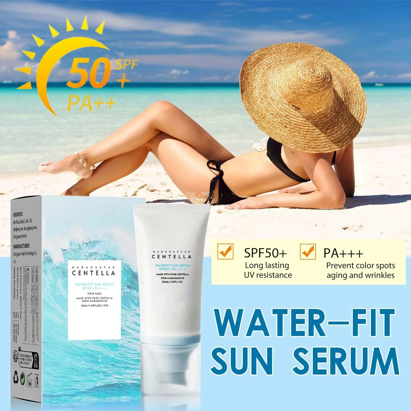 Original 50 Facial Sunscreen Centella Protector Solar Sunblock Skin Whitening Cream Korean Moisturizing Protector New Care Body 2