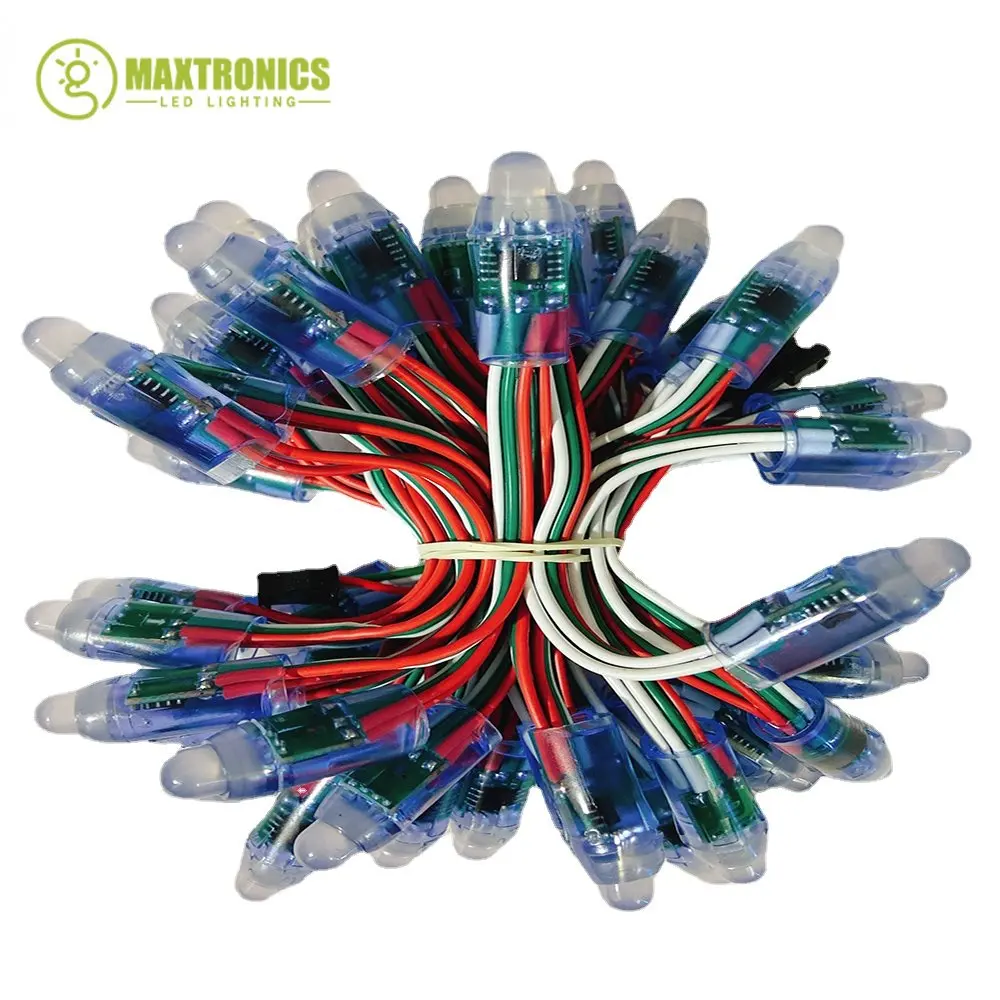 50pcs 4m/6.5meter DC5V WS2811 Full Color LED Pixel Light Module 12mm 10cm/15cm wires IP68 waterproof RGB Digital led strings led modules lights string led module led light