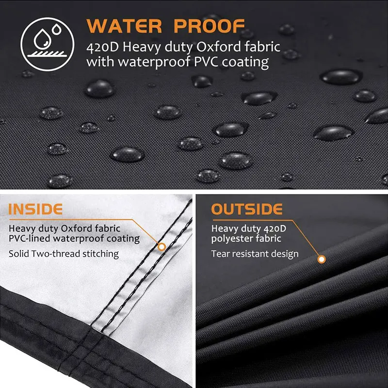 Grill Cover 420D BBQ Outdoor Heavy Waterproof Anti Dust Rain Gas Charcoal Oven Garden Protection Hood