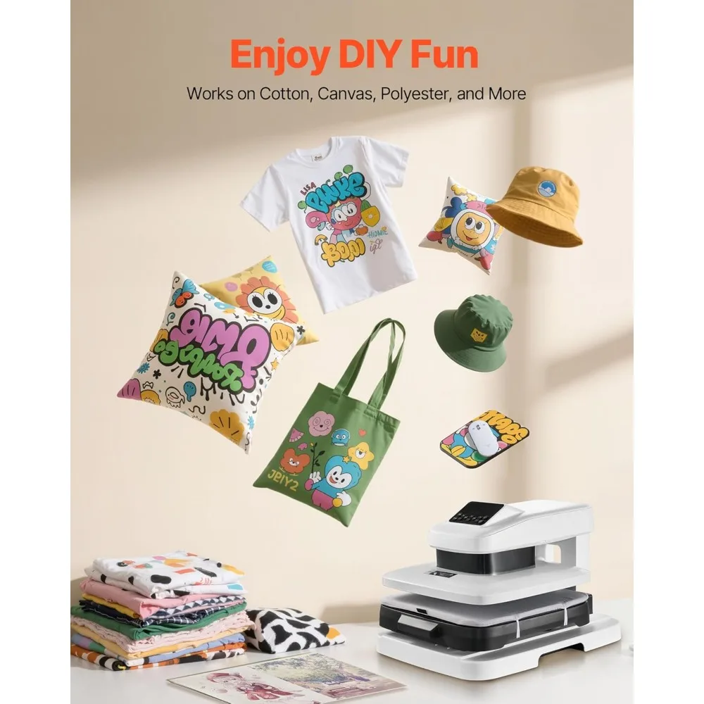 Auto Heat Press Machine, 15 x 15 inch, T-Shirt Press Machine with Auto Release and Adjustable Pressure, Digital Display, Rapid