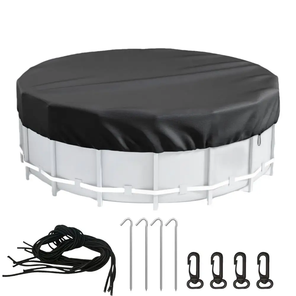 8/10/12FT Round Swimming Pool Covers ForAbove Ground Pools Hot Tub Cover Solar Covers Heavy Duty Tear Resistant Pool Cover