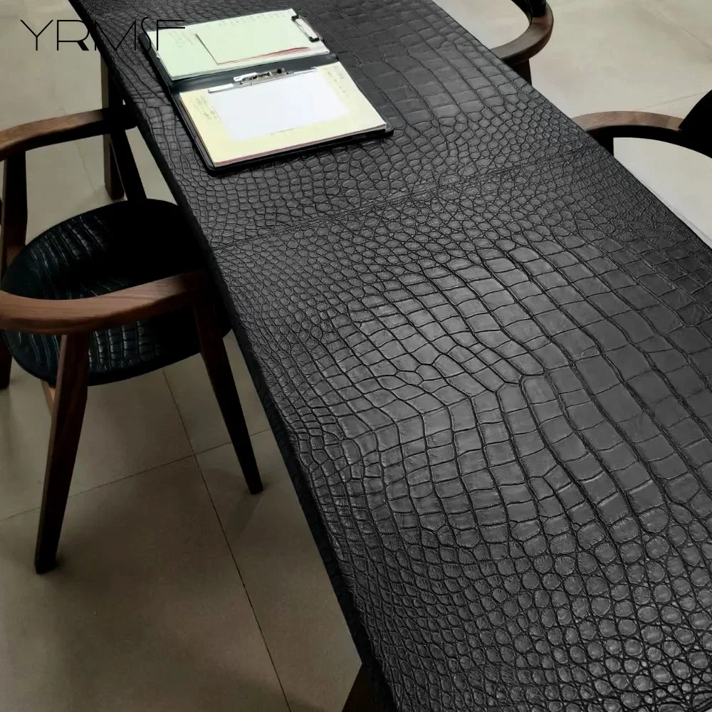 Self-Adhesive Faux Leather Rolls Crocodile Embossed PU Leather Vinyl Fabric Crafts Materials for DIY Home Decor Handmade Sewing