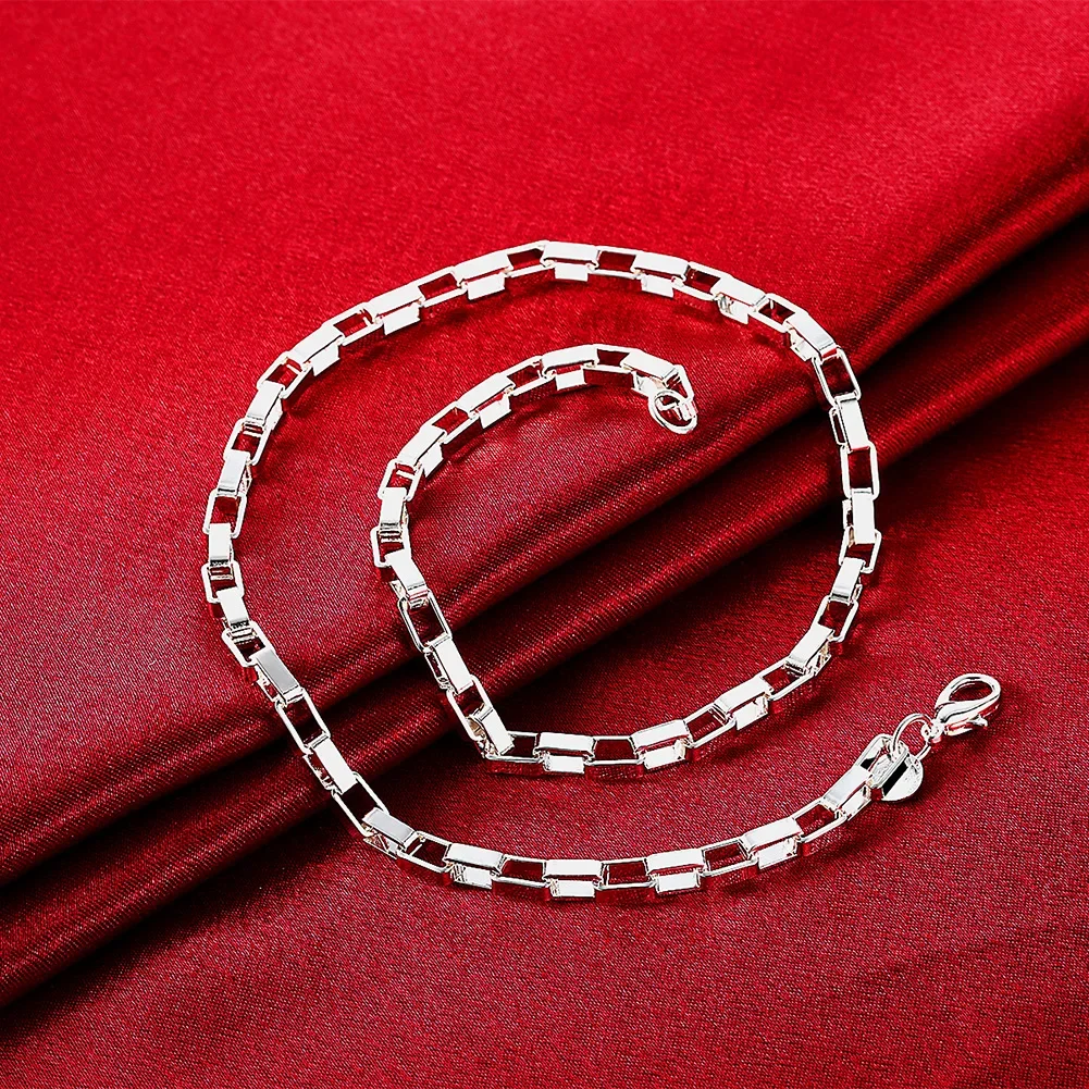50CM Fine designer 5MM long box chain 925 Sterling Silver Necklace For Women man fashion party Wedding luxury Jewelry gifts