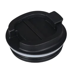 Multicolor Reusable Coffee Cup Lid - Plastic Travel Mug Cover Replacement (Black)