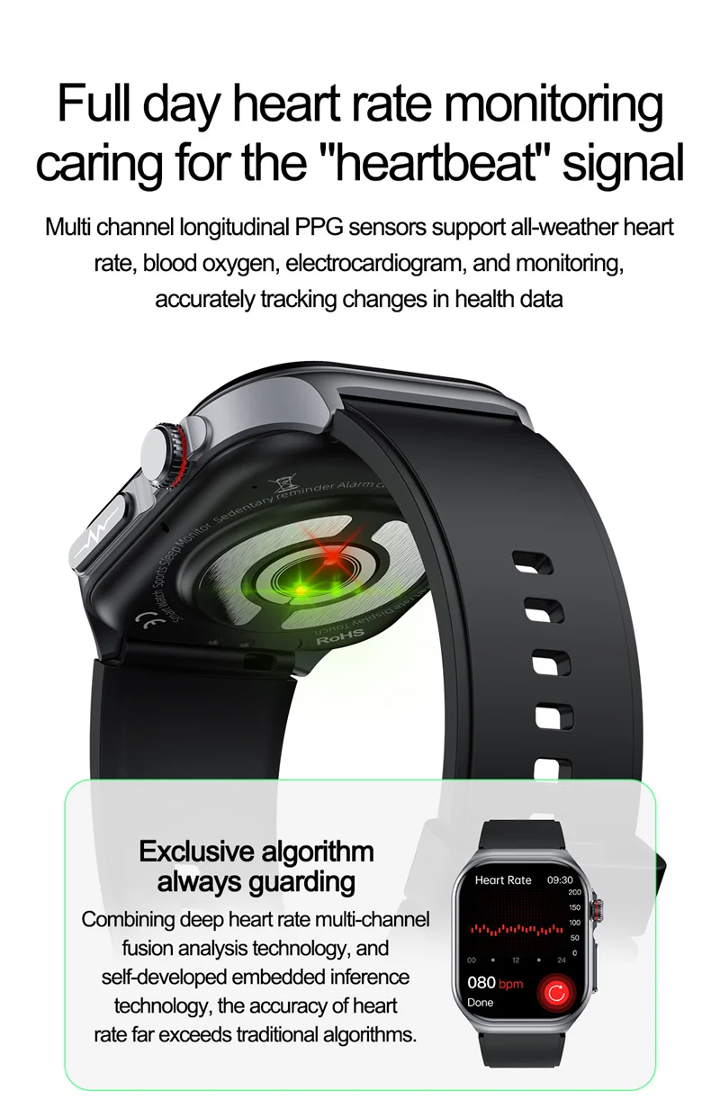 ET585 Smart Watch 2.04inch Amoled Screen ECG Monitoring Bluetooth Call