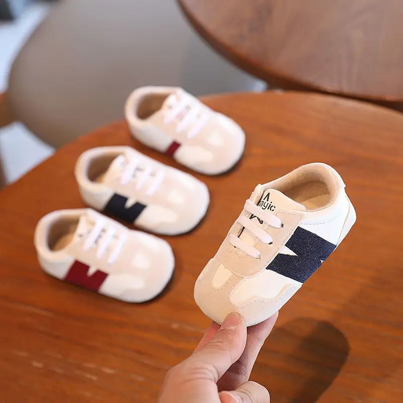 Newborn Baby Classic Sneakers Letters Splicing Baby Casual Shoe Anti-slip Hundred Walking Baby Boys Girls Baby Shoes 0-18 Months 2