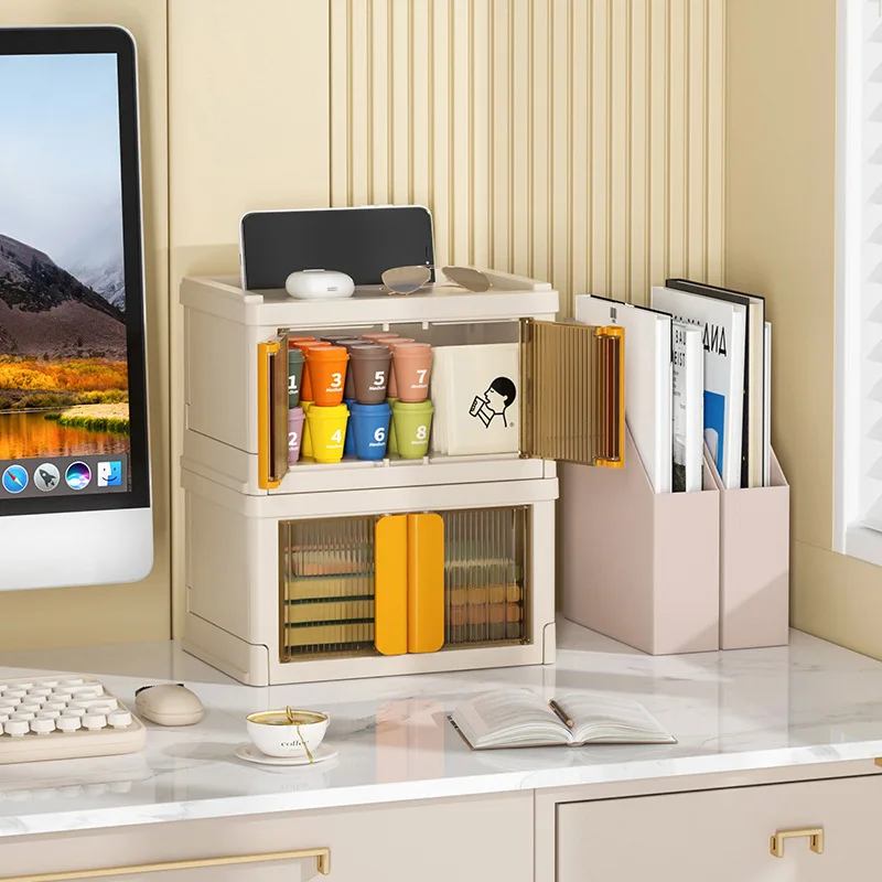 

Foldable Storage Box Installation Free Home Living Room Office Desktop Finishing Storage Stationery Snack Sundries Storage Box