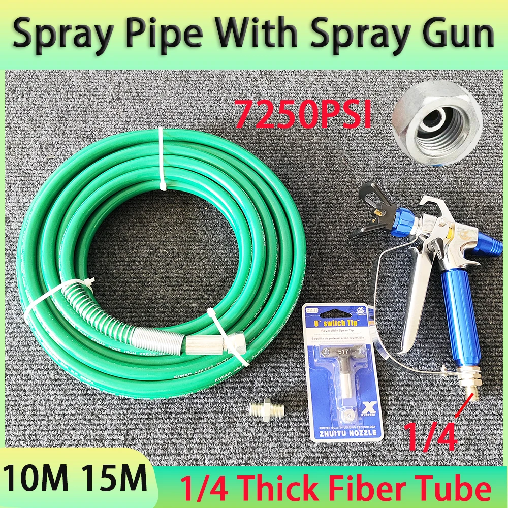AirlessPaintSprayHoseKitSprayGun14BSP7250PSIHighPressure