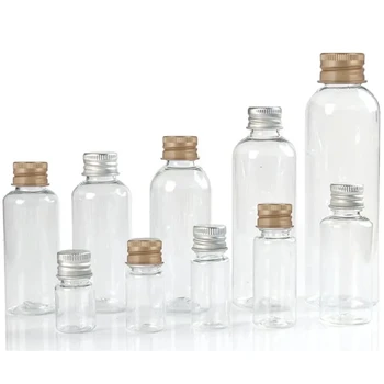5PCS 5/10/30/50/60/100ml Plastic Bottle with Aluminum Screw Cap Plug Cosmetic Container Travel Kits Portable PET Lotion Cream