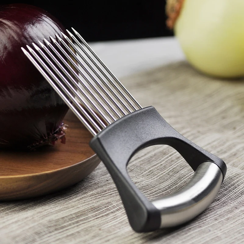 Onion Slicer Holder Stainless Steel - Easy Onion Cutter Holder