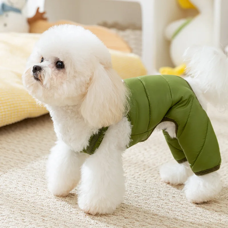 10PC/Lot Winter Dog Jumpsuit Clothes Waterproof Warm Dog Strap Pants Chihuahua Jacket Overalls Pet Outfits