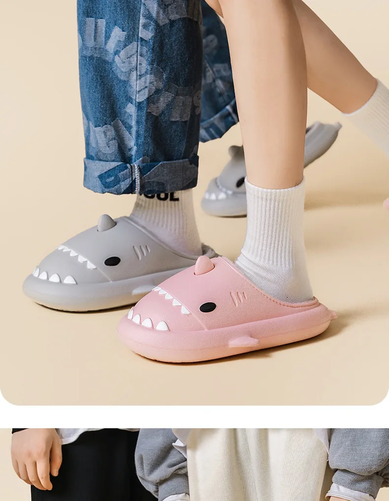 Shevalues Winter Pelzigen Cartoon Shark Hausschuhe Für Frauen Männer Weiche Sohle Baumwolle Rutschen Wasserdichte Plüsch Gemütliche Warme frauen Hausschuhe – Detail 27