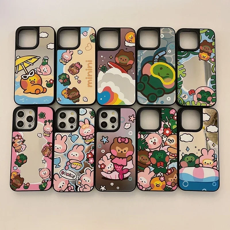

Cartoon Summer Diving Magnetic Mirror Surface Phone Case Cover for IPhone 11 12 13 14 15 Pro Max Case for IPhone 15 Pro Max