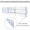 Drawer Dividers Organizers, Adjustable 8cm High Expandable from 27.5-52cm Kitchen Drawer Organizer, Clear Plastic 3