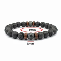 Volcanic Stone Bracelet for Men Lava Wooden Beads Bracelet Tibetan Buddha Wrist Chain Women Men Jewelry Gift New Bracelets 2