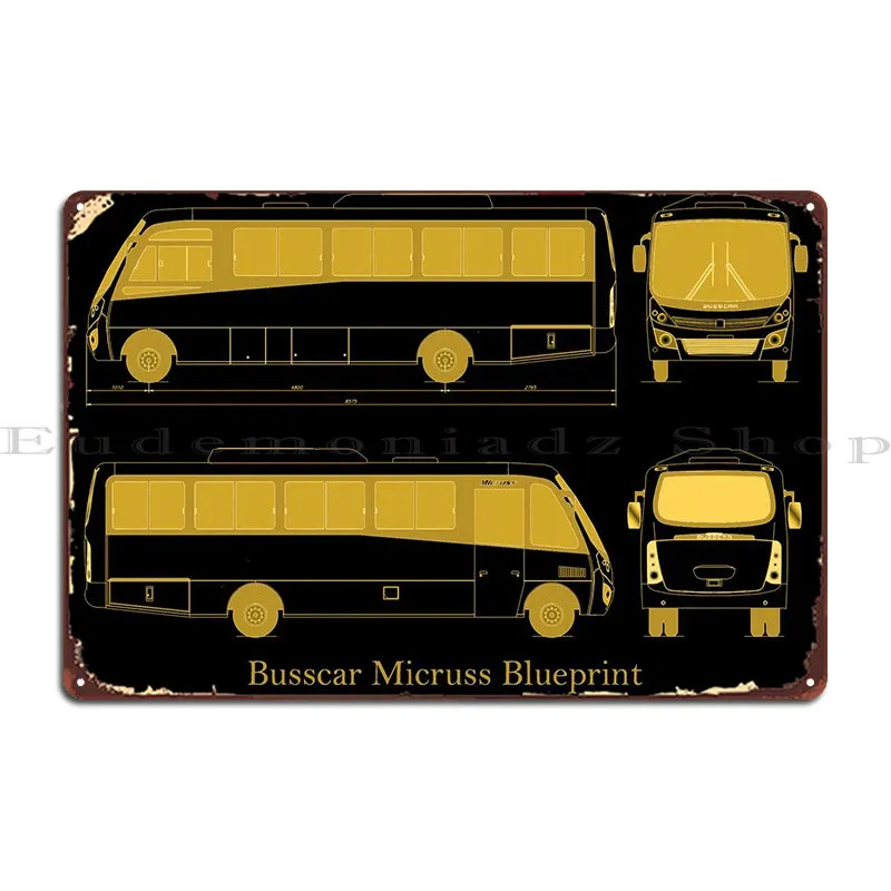 Busscar Micruss Gold Metal Sign Club Home Custom Cinema Tin Sign Poster