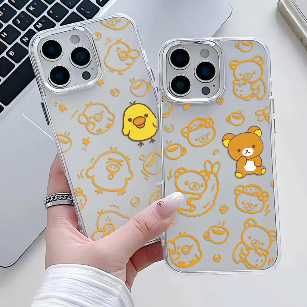 Adorable Rilakkuma Cartoon Transparent Soft Silicone TPU Phone Case