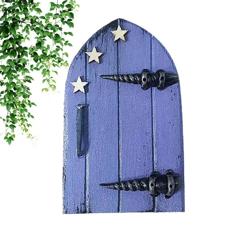 

Mini Elf Door Yard Art Garden Sculpture Ornament Yard Art Realistic Fairy Doors Enjoy Gardening Experience Garden Sculpture