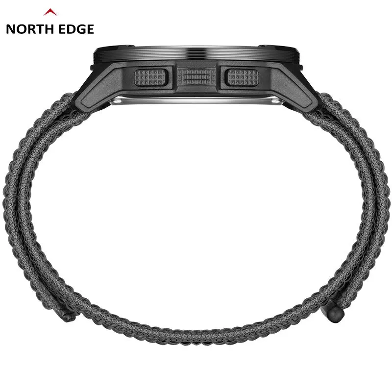 NORTH EDGE ALPS Men's Digital Carbon fiber Watch Shock Militray Sports Super Light Outdoor Compass Waterproof 50M Wristwatches 3