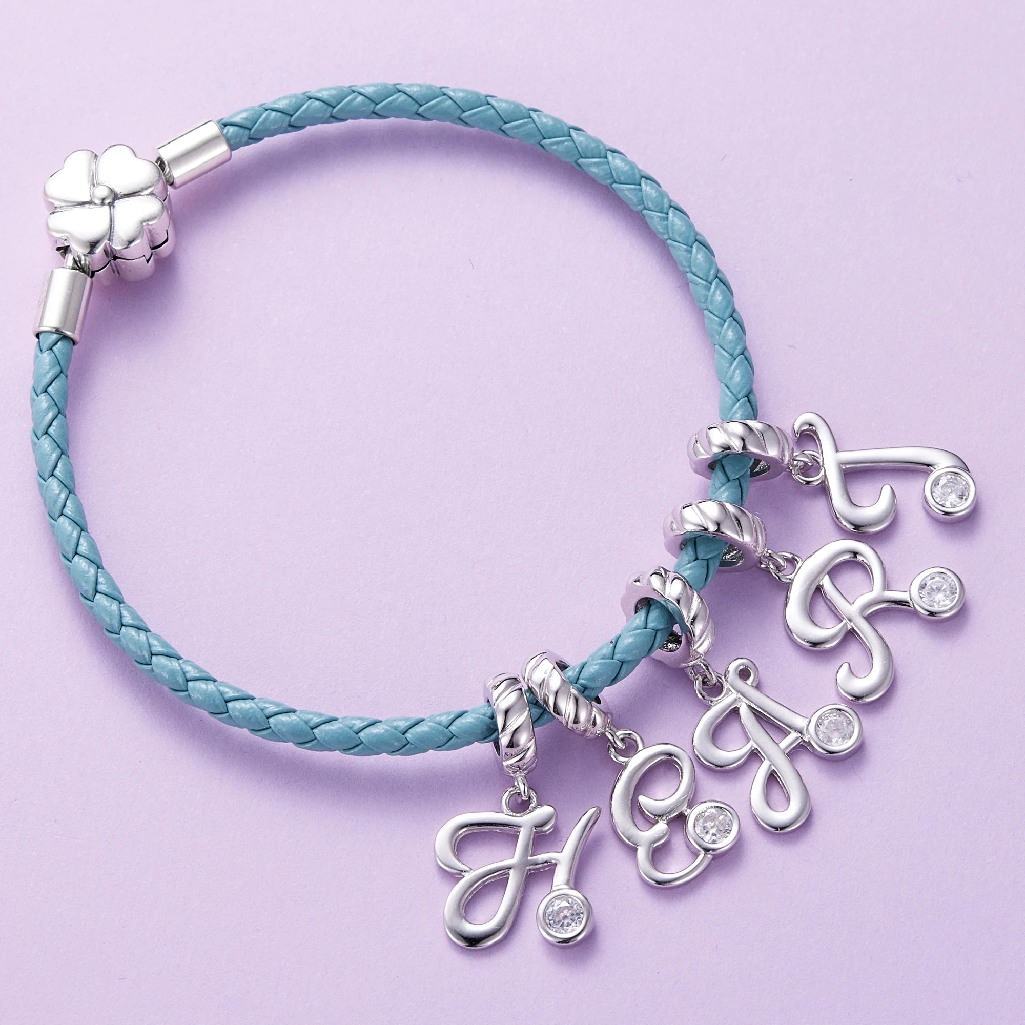925er Sterling Silber Alphabet Anhänger - 26 Buchstaben A-Z Mit Kristall, Für Armbänder & DIY Schmuck